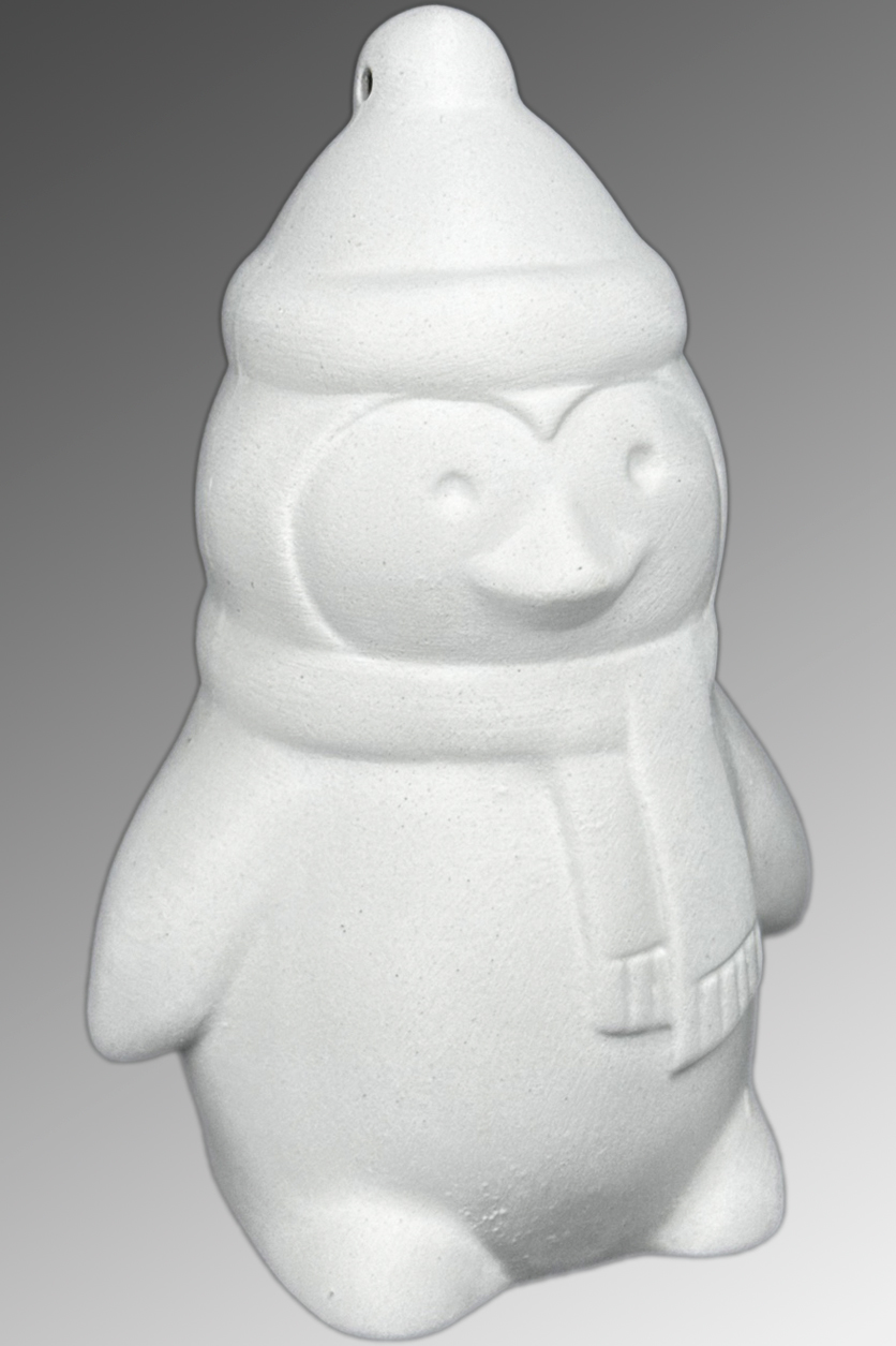 Фарфоровая елочная игрушка Пингвин в шапочке 10 см  ЗВФ-ПВШ